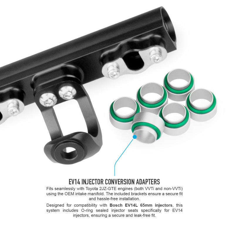 Nuke Fuel Rail Toyota 6cyl 2JZ-GTE. AN8