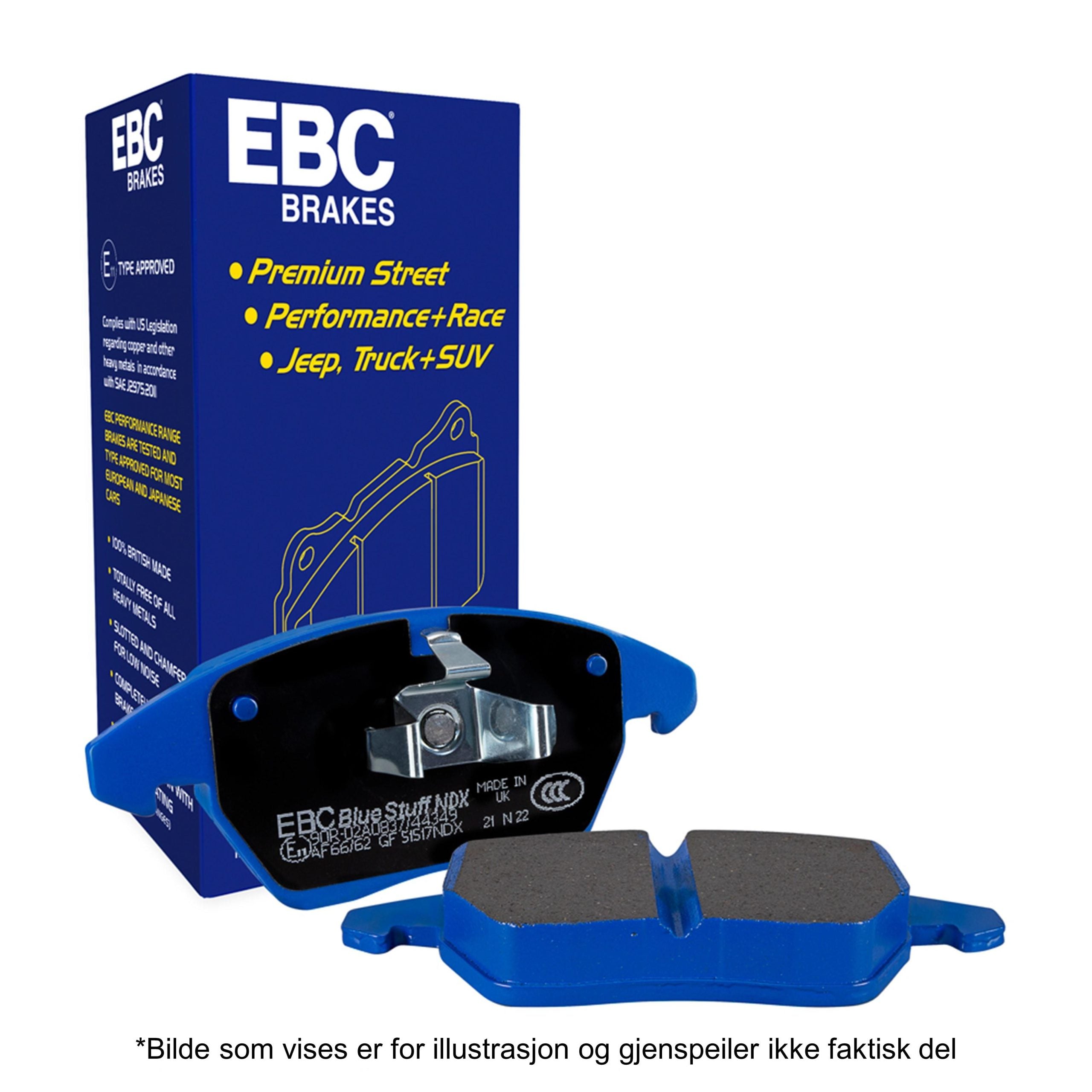 F80 M3 / F82 M4 EBC Bluestuff Bremseklosser ‚ Foran