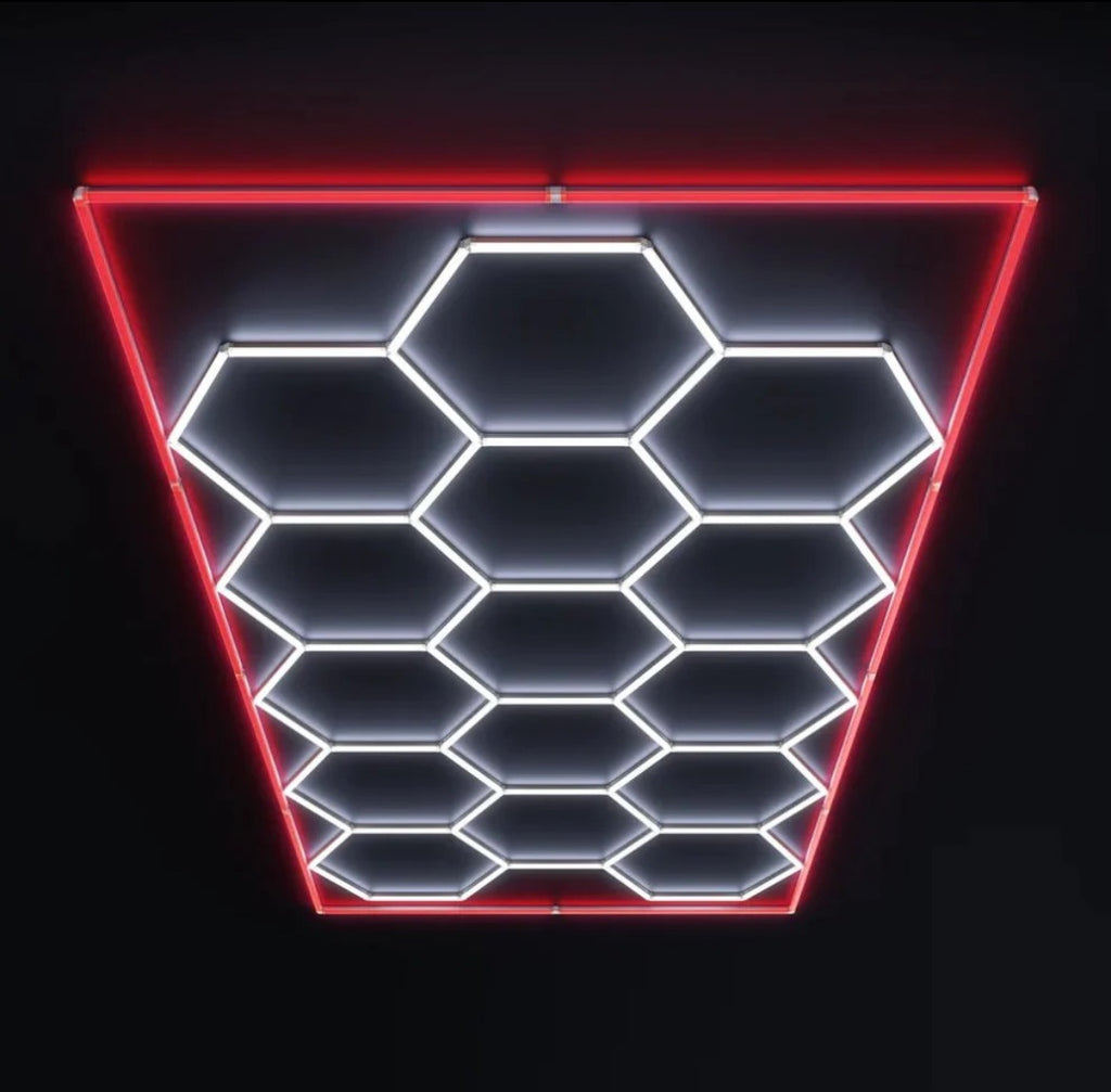 HEGAGON 14-GRID LED MED DIMMING & RGB RAMME